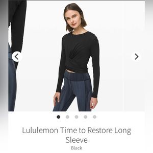 NWT Lululemon Time to Restore longsleeve black 12